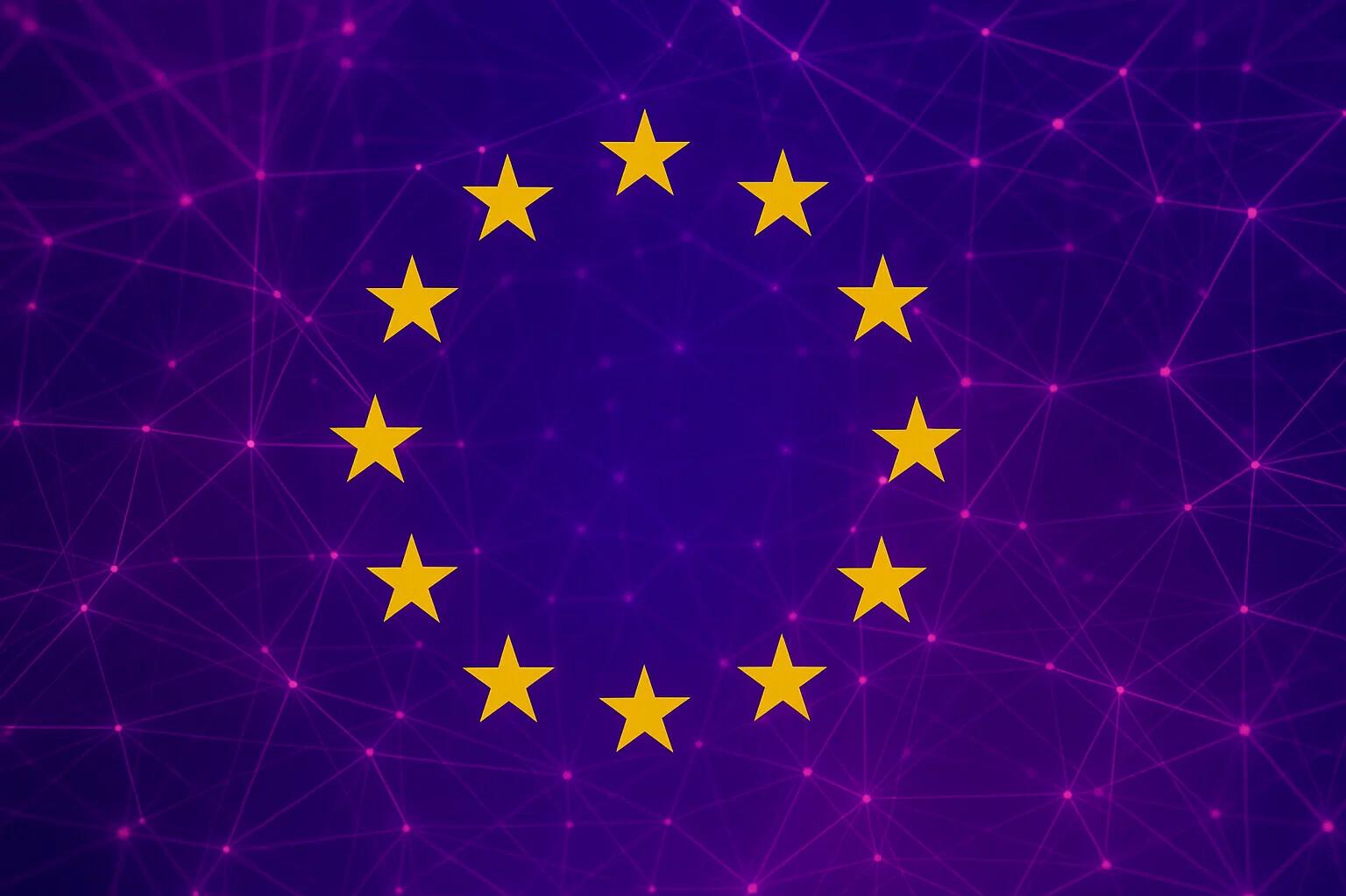 EU Data Act Seminar Zwölf gelbe Sterne auf dunklem Hintergrund