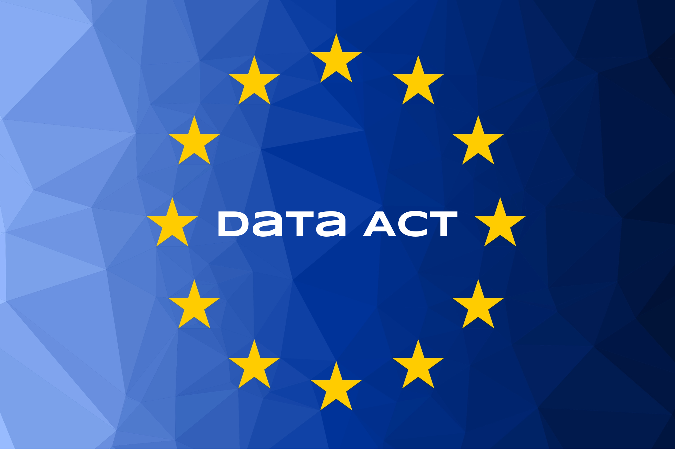 Data Act Zwölf gelbe Sterne auf blauem Hintergrund