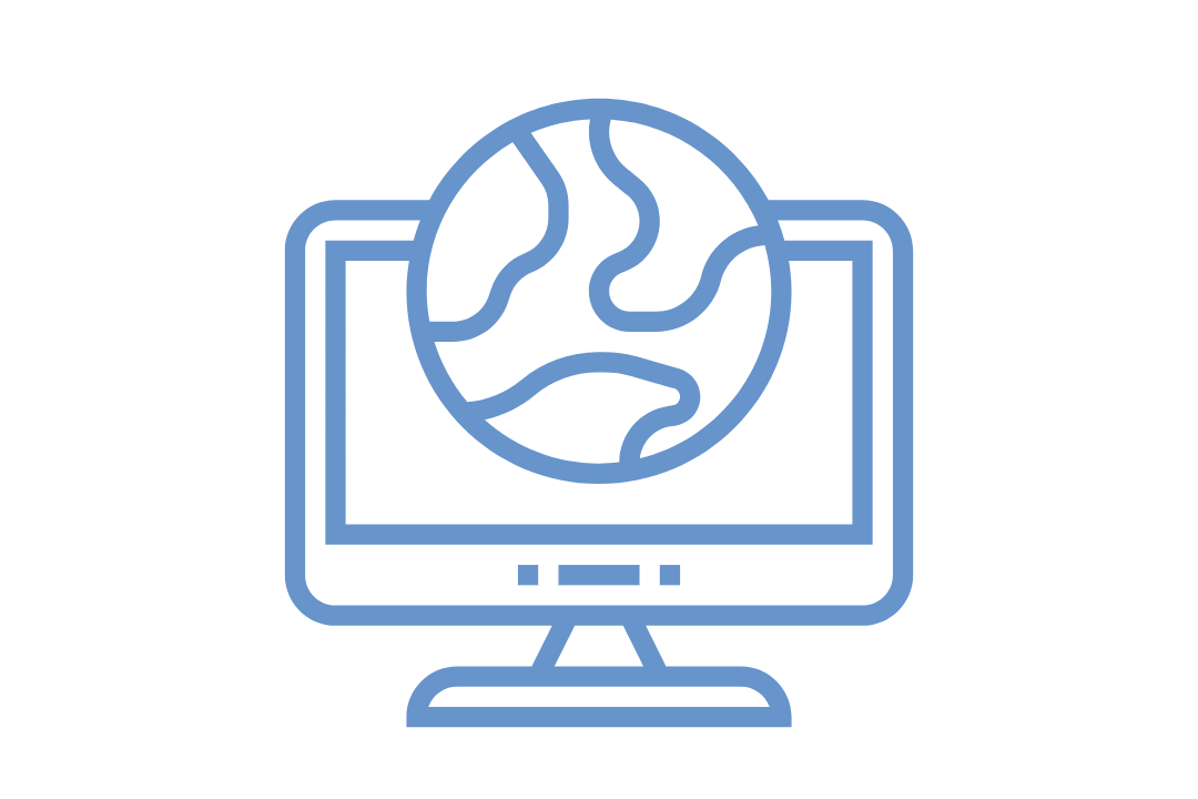 computer monitor with globe