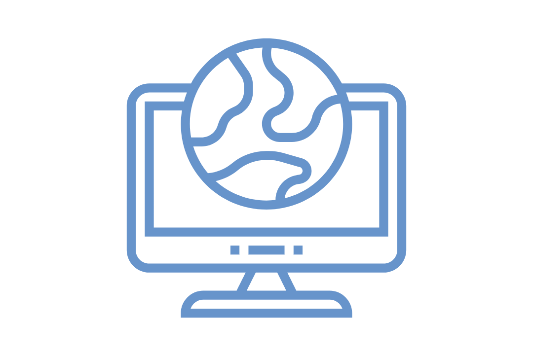 Computer-Bildschirm mit einer Weltkugel